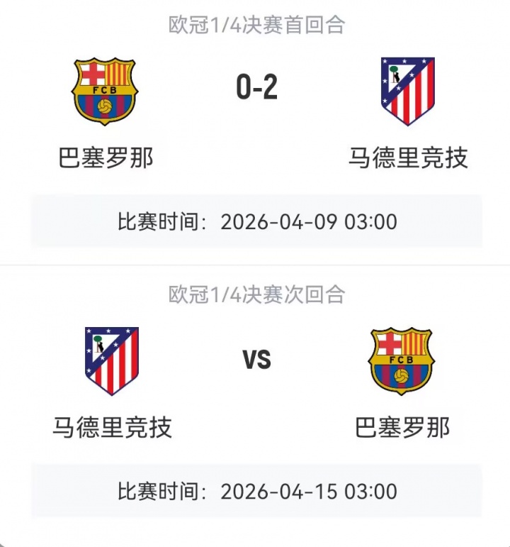 开云直播-首回合马竞2-0十人巴萨！4月15日次回合双方将移师马竞主场